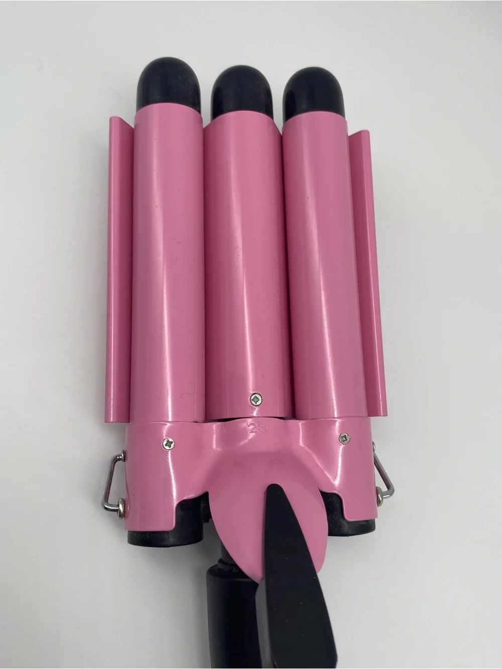 Pink Triple Barrel Waver Hair Curling Iron - Black Handle